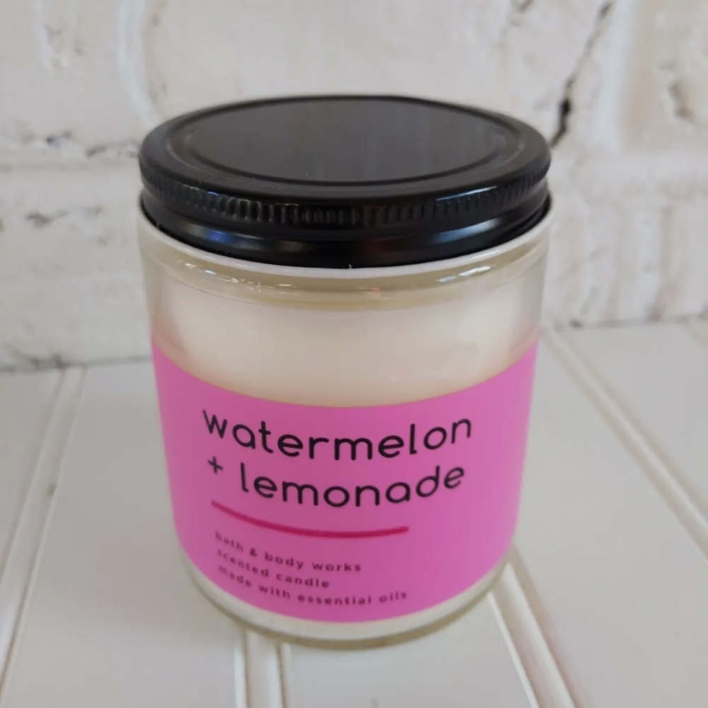 BATH & BODY WORKS WATERMELON + LEMONADE SCENTED 1 WICK CANDLE 7oz NEW!